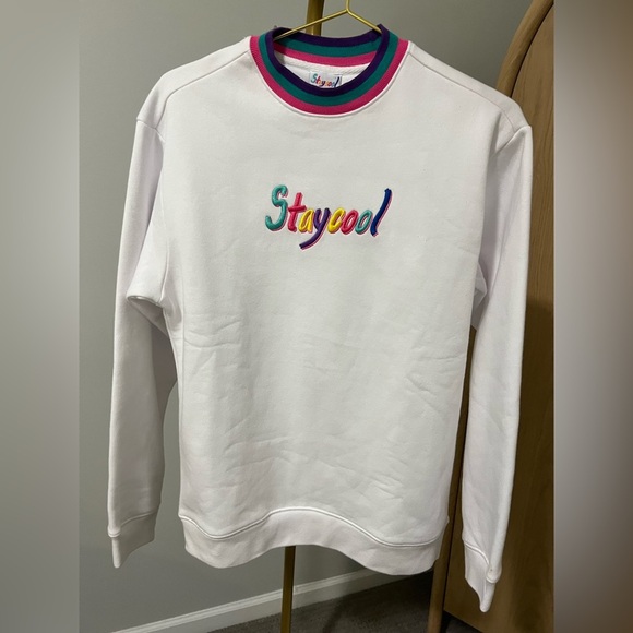 Staycool Y2K Inspired Mock Neck Embroidered Sweatshirt - Picture 1 of 5